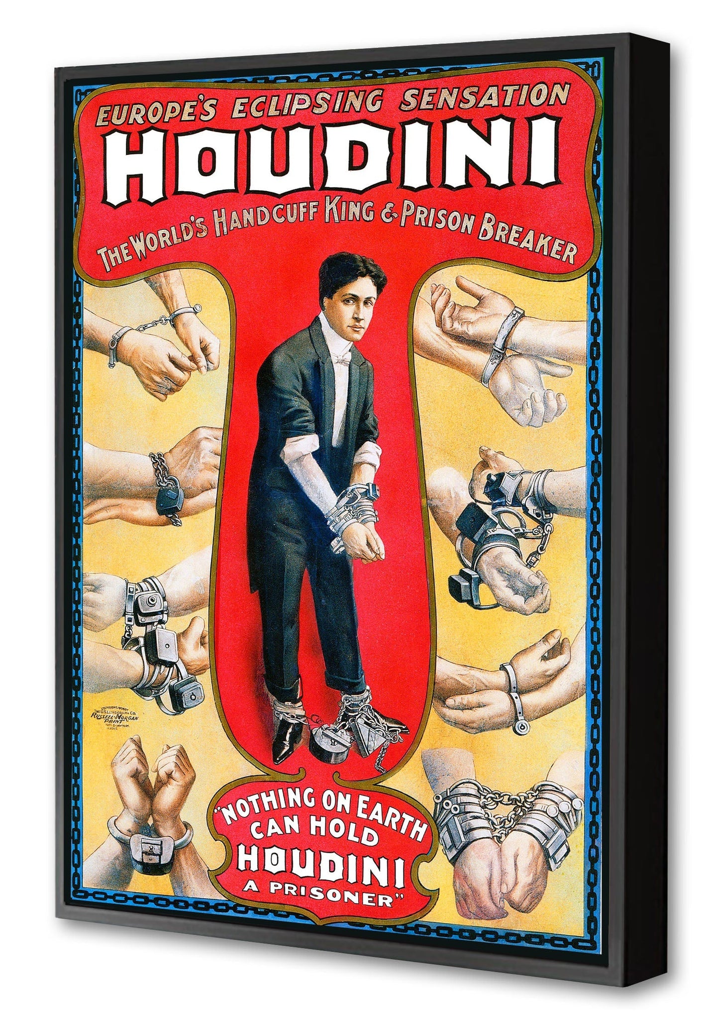 Houdini-magic, print-Canvas Print with Box Frame-40 x 60 cm-BLUE SHAKER