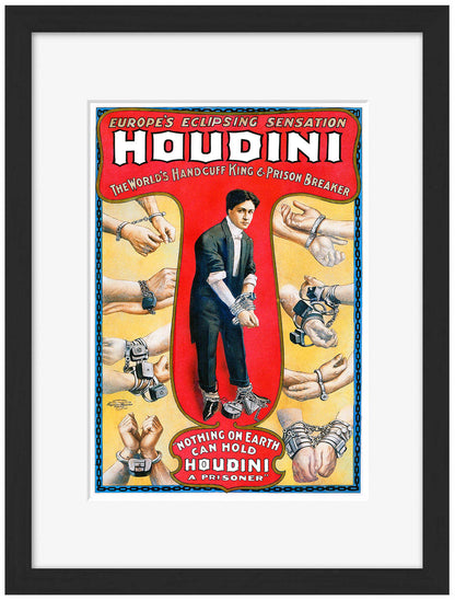 Houdini-magic, print-Framed Print-30 x 40 cm-BLUE SHAKER