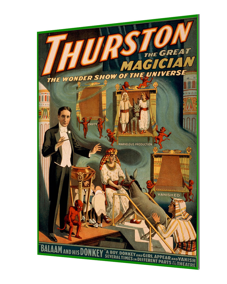 Thurston - Balaam and his Donkey-magic, print-Alu Dibond 3mm-40 x 60 cm-BLUE SHAKER