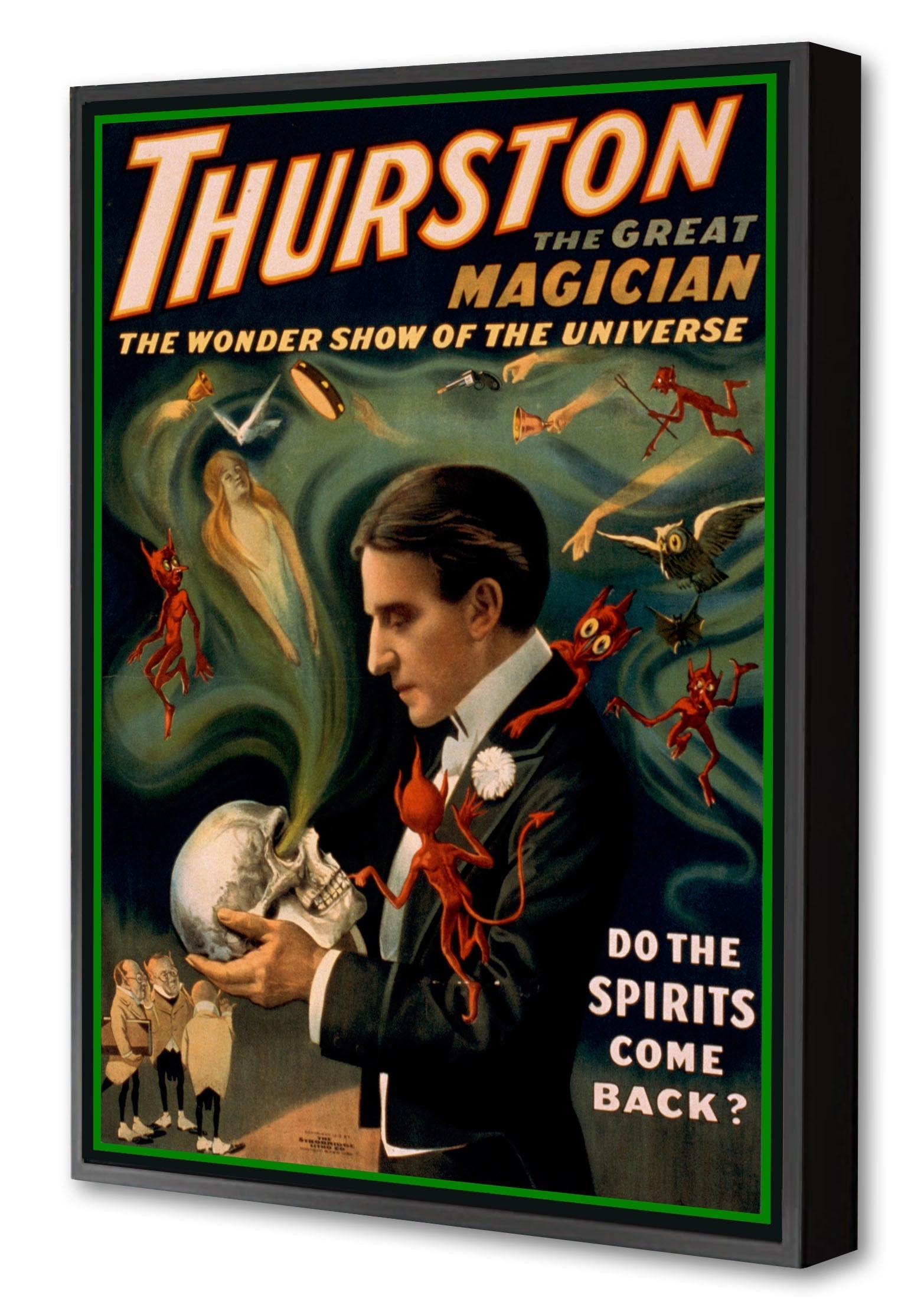 Thurston - Do the Spirits come back-magic, print-Canvas Print with Box Frame-40 x 60 cm-BLUE SHAKER