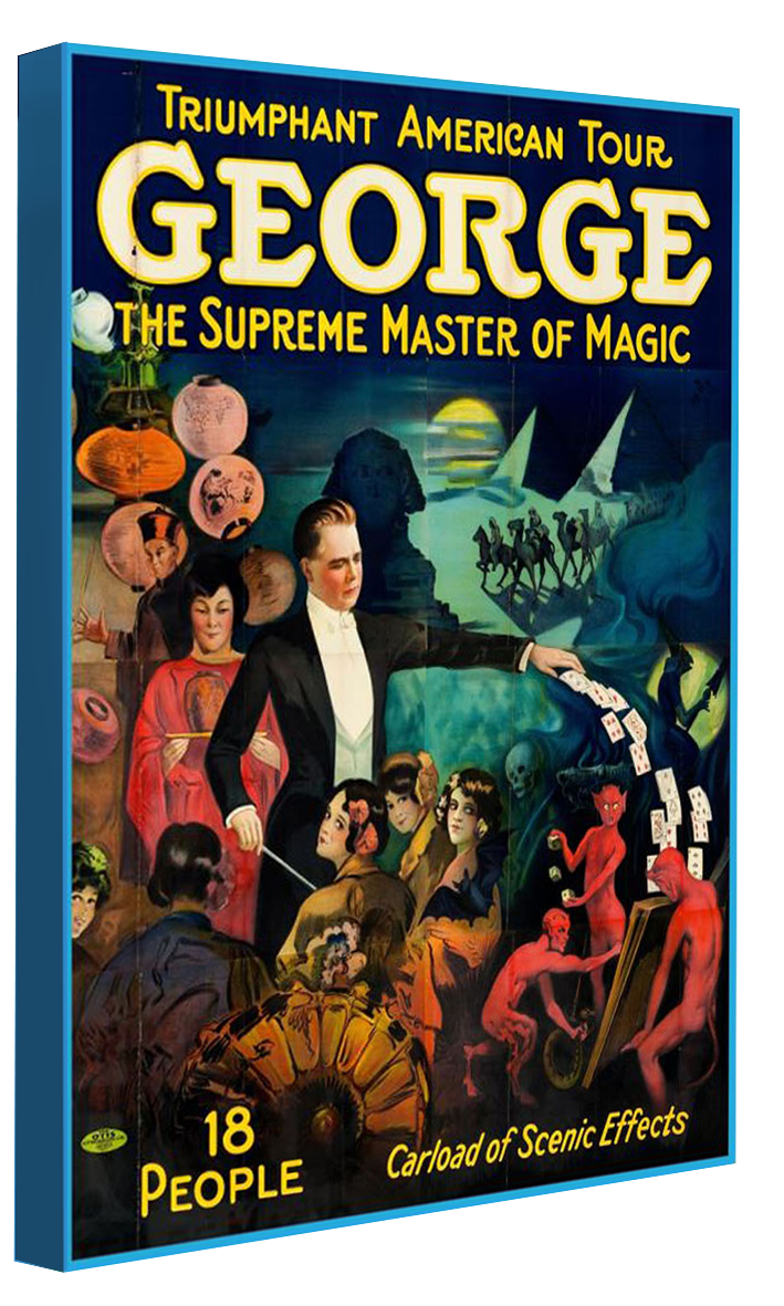 George - Supreme Master of Magic-magic, print-Canvas Print - 20 mm Frame-50 x 75 cm-BLUE SHAKER