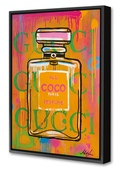 Cocci Perfume-mikael-lindgren, print-Canvas Print with Box Frame-40 x 60 cm-BLUE SHAKER