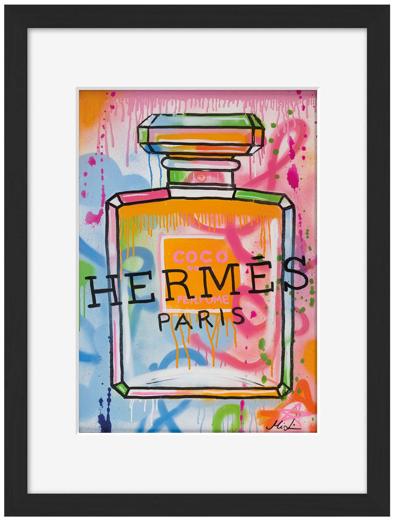 Coco Hermes-mikael-lindgren, print-Framed Print-30 x 40 cm-BLUE SHAKER