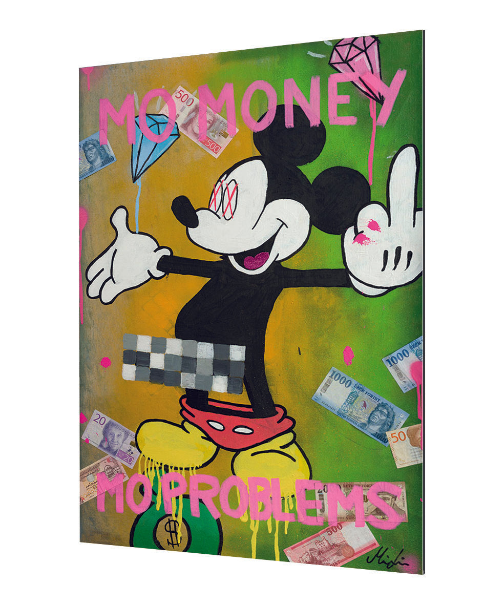 Mo Money Mo Problems-mikael-lindgren, print-Alu Dibond 3mm-40 x 60 cm-BLUE SHAKER