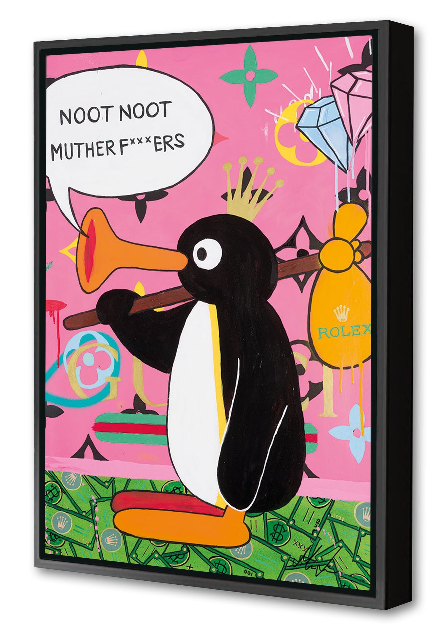 Noot MF-mikael-lindgren, print-Canvas Print with Box Frame-40 x 60 cm-BLUE SHAKER