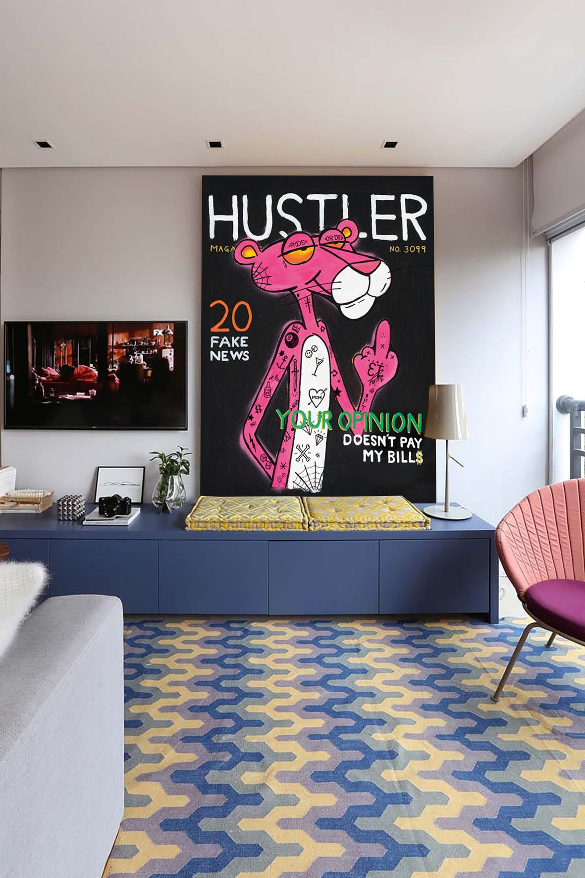 The Hustler-mikael-lindgren, print-BLUE SHAKER