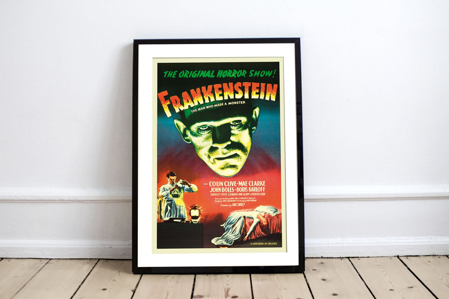 Frankenstein-movies, print-BLUE SHAKER