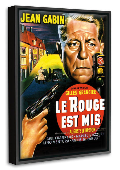 Le Rouge est mis-movies, print-Canvas Print with Box Frame-40 x 60 cm-BLUE SHAKER