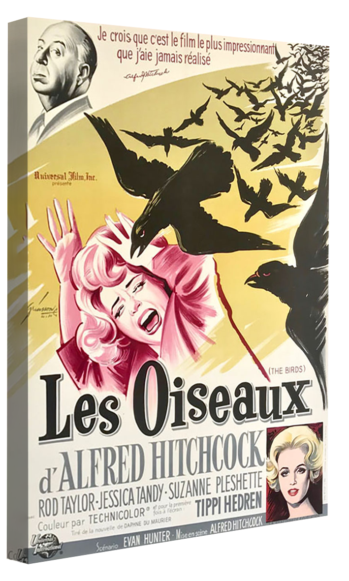 Les Oiseaux-movies, print-Canvas Print - 20 mm Frame-50 x 75 cm-BLUE SHAKER