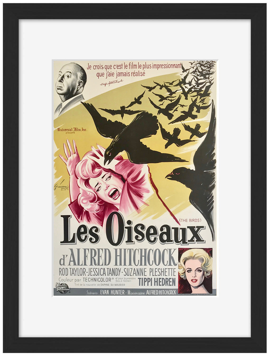 Les Oiseaux-movies, print-Framed Print-30 x 40 cm-BLUE SHAKER