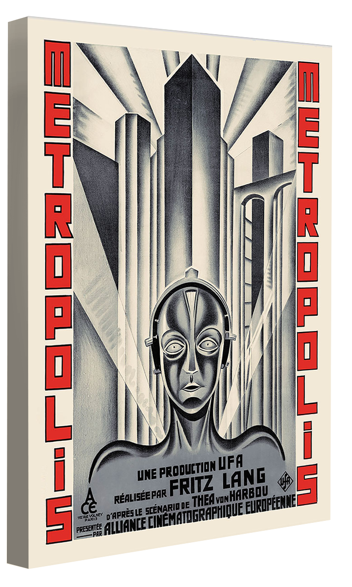 Metropolis Red Grey-movies, print-Canvas Print - 20 mm Frame-50 x 75 cm-BLUE SHAKER