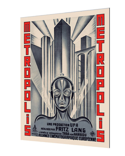 Metropolis Red Grey-movies, print-Alu Dibond 3mm-40 x 60 cm-BLUE SHAKER