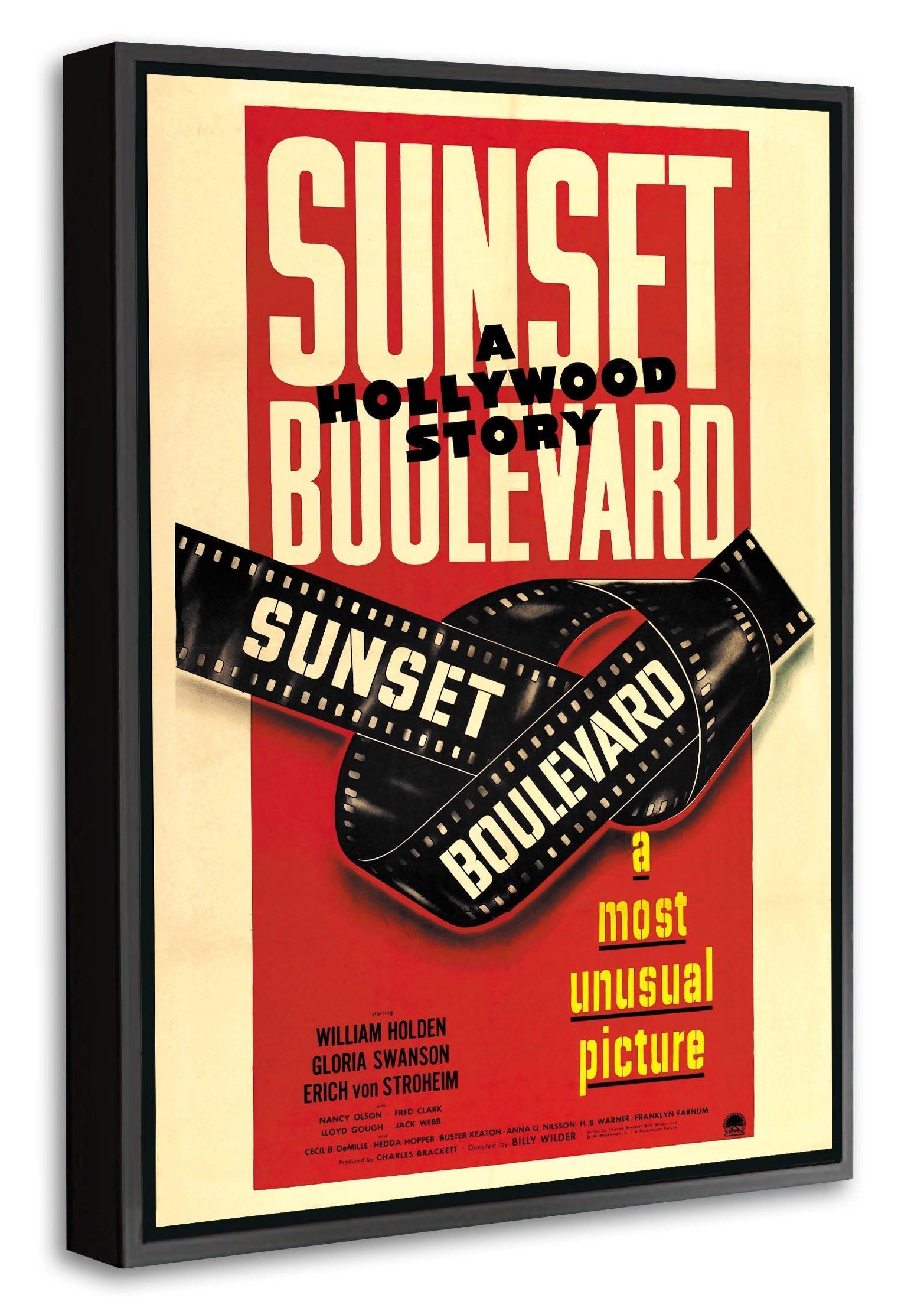 Sunset Boulevard-movies, print-Canvas Print with Box Frame-40 x 60 cm-BLUE SHAKER