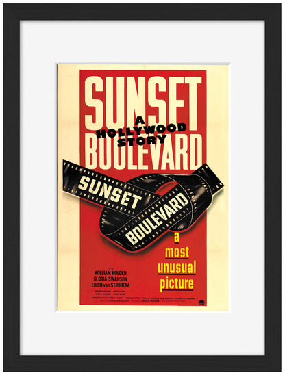 Sunset Boulevard-movies, print-Framed Print-30 x 40 cm-BLUE SHAKER