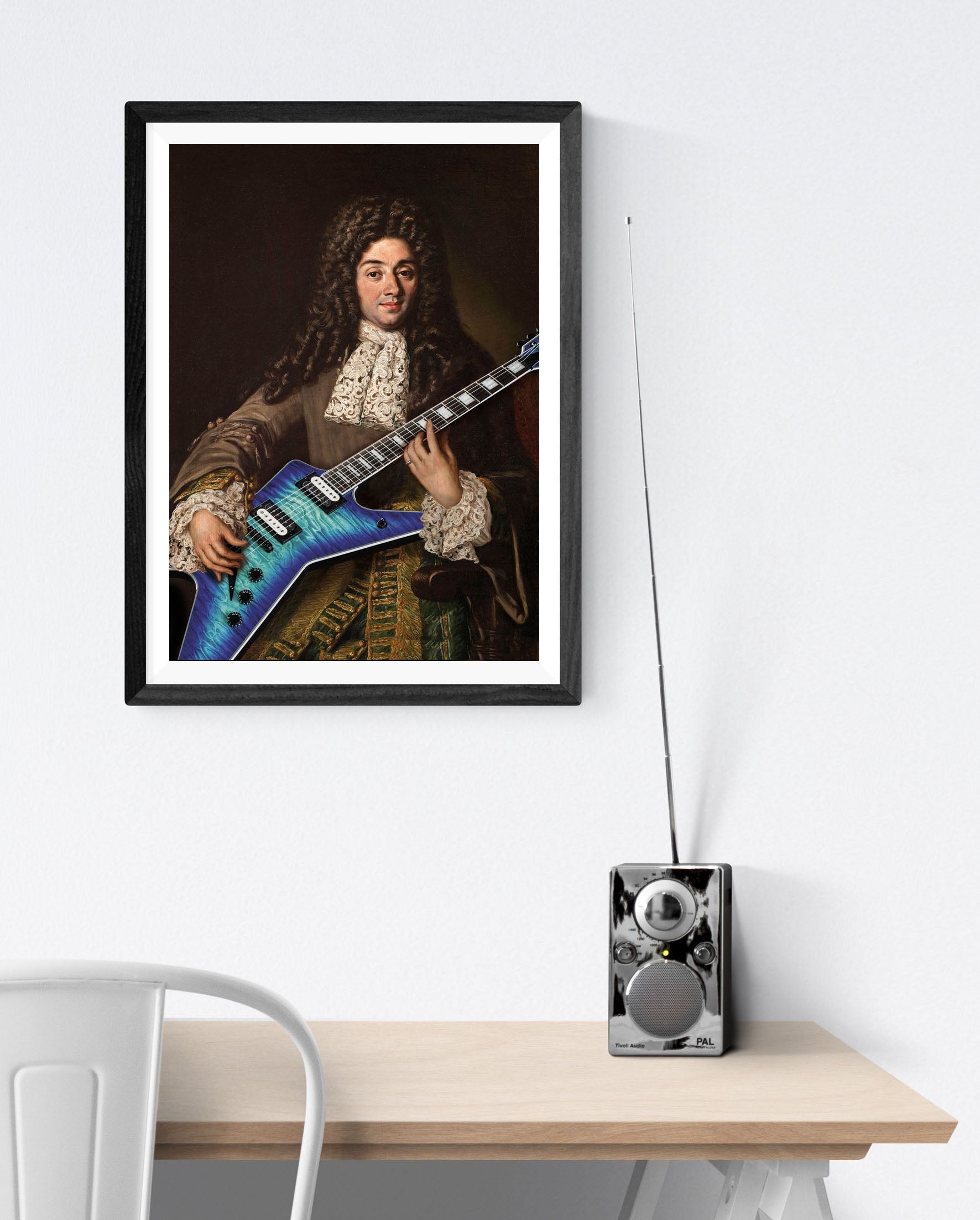 Guitare 4-historical, print-BLUE SHAKER