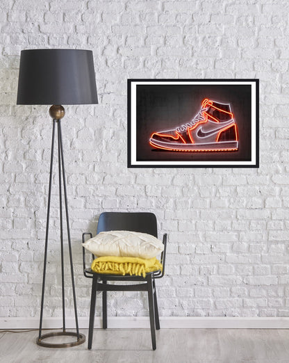 Jordan Sneaker-alt, neon-art, print-BLUE SHAKER