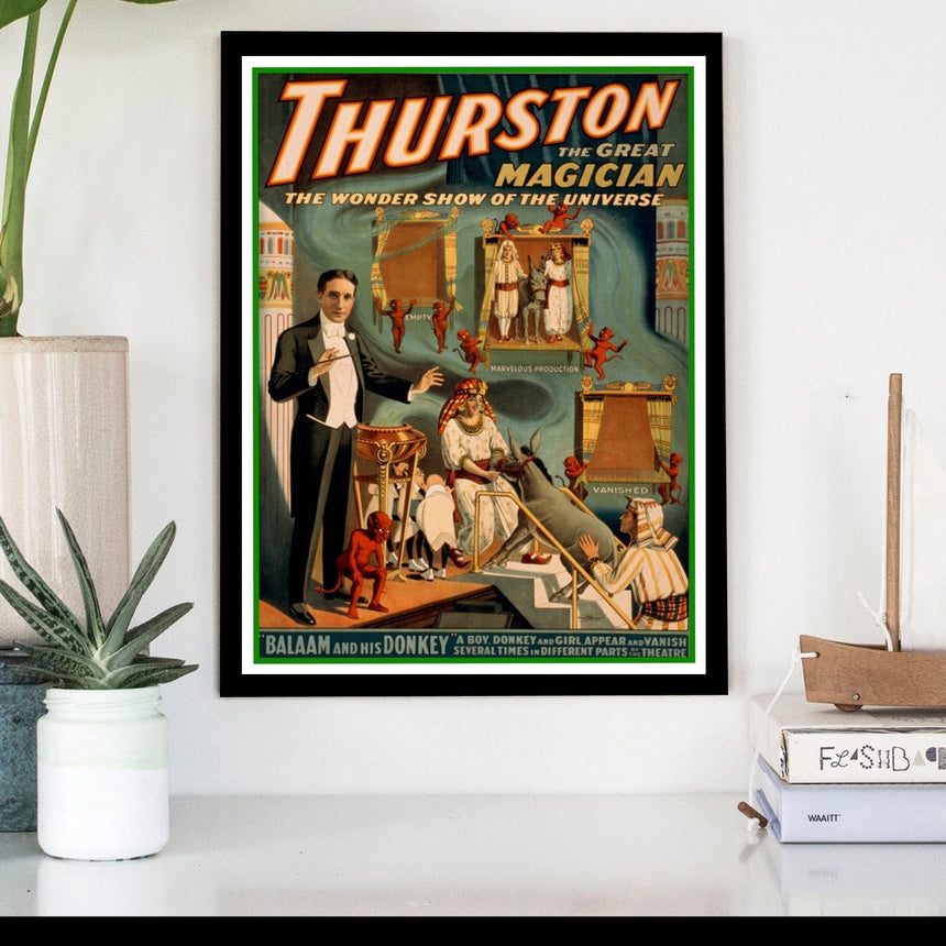 Thurston - Balaam and his Donkey - Blue Shaker - Poster Affiche -