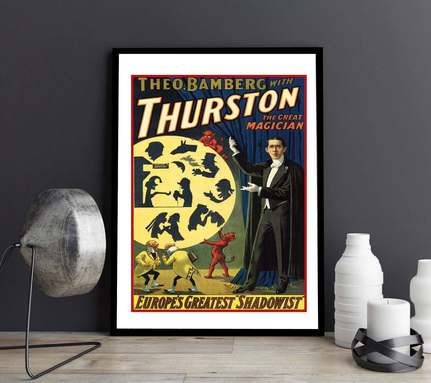 Thurston - Europe Greatest Shadowist-magic, print-BLUE SHAKER