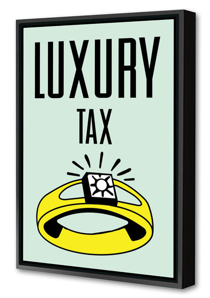 Luxury Tax-monopoly, print-Canvas Print with Box Frame-40 x 60 cm-BLUE SHAKER