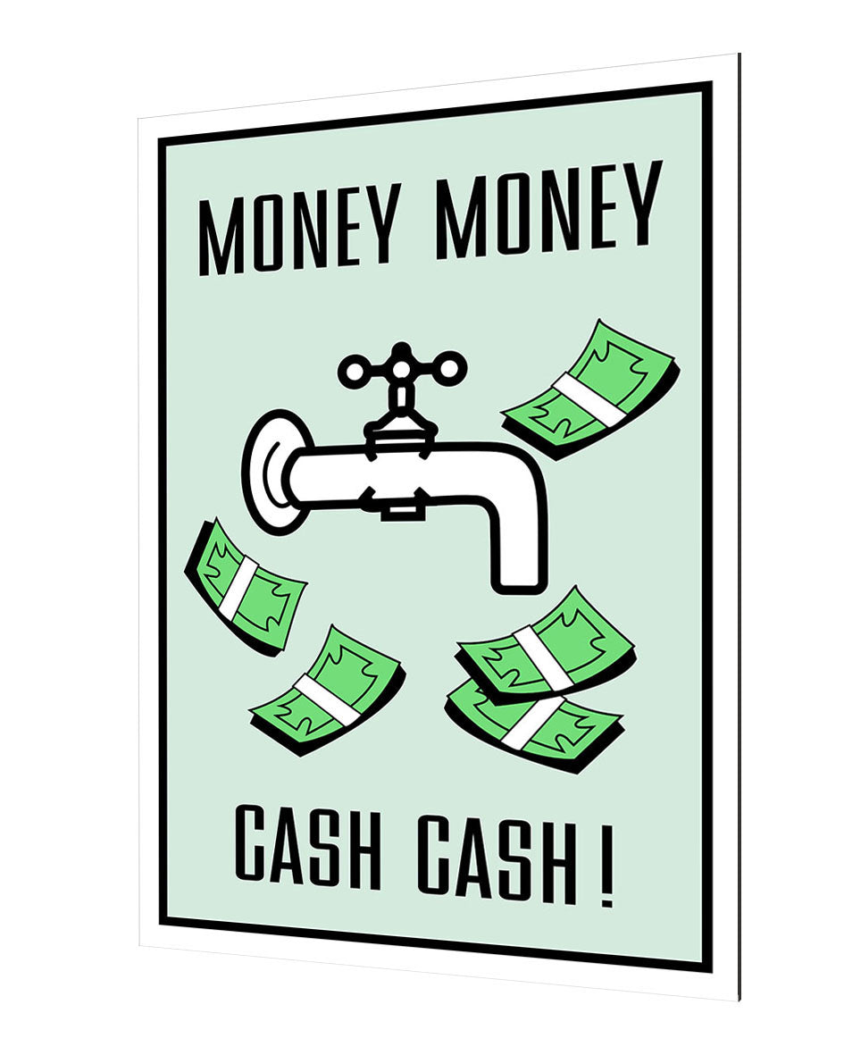 Money Money-monopoly, print-Alu Dibond 3mm-40 x 60 cm-BLUE SHAKER