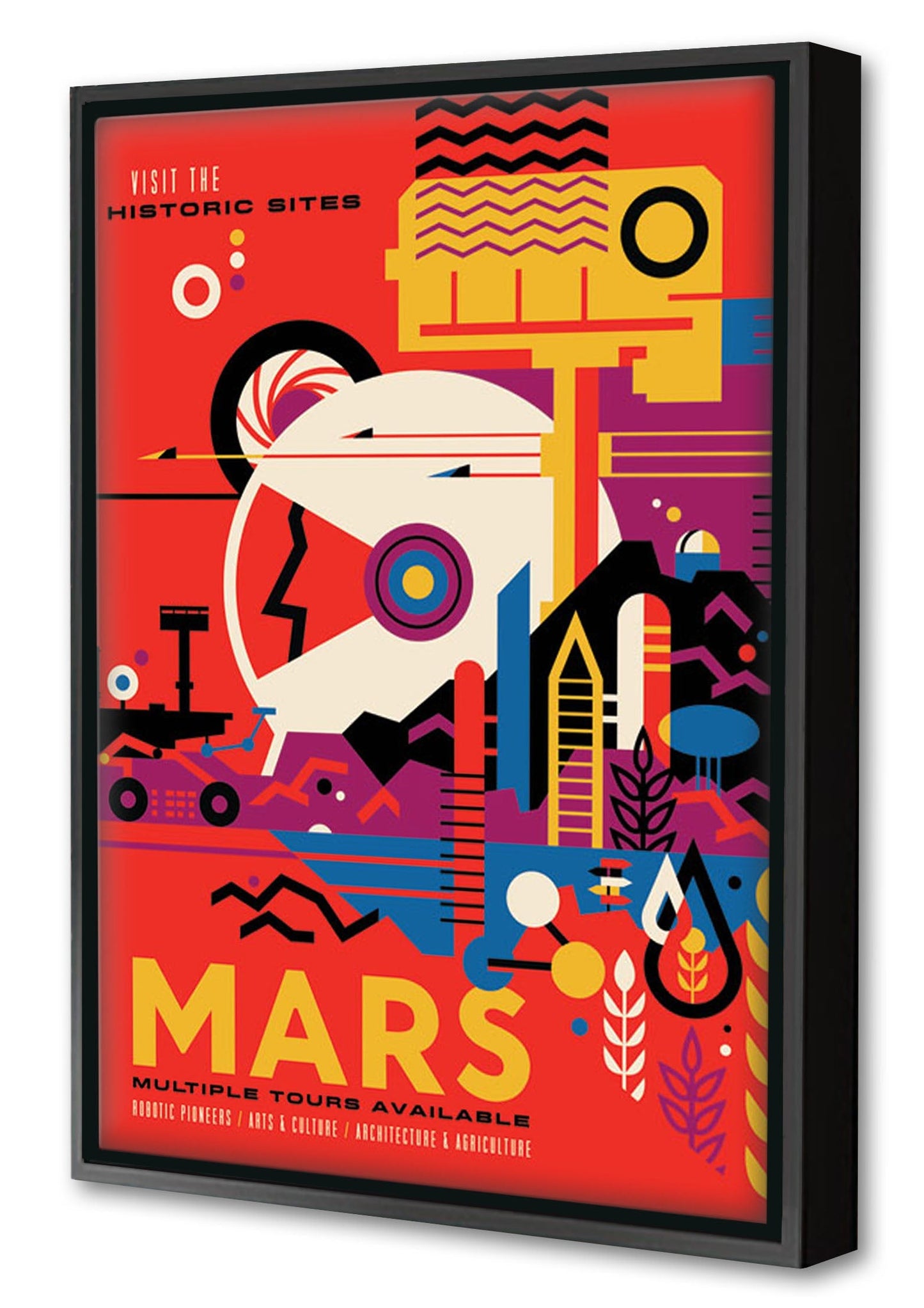 Mars-nasa, print-Canvas Print with Box Frame-40 x 60 cm-BLUE SHAKER