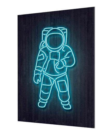 Astronaut-neon-art, print-Alu Dibond 3mm-40 x 60 cm-BLUE SHAKER