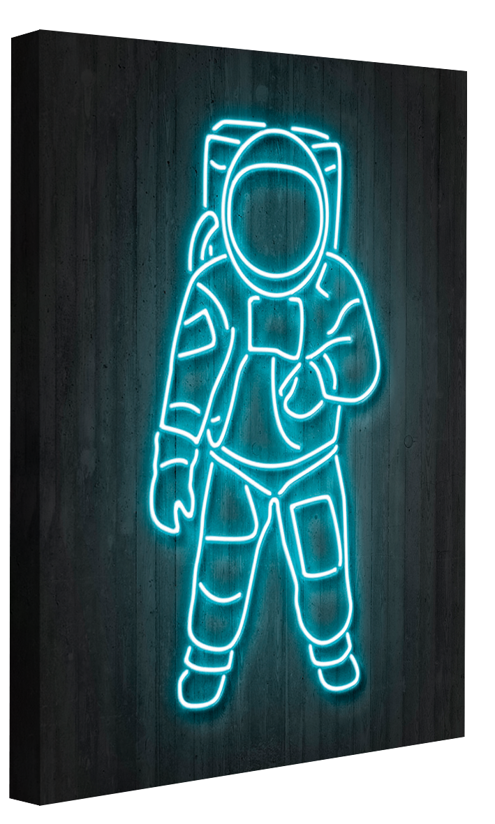Astronaut-neon-art, print-Canvas Print - 20 mm Frame-50 x 75 cm-BLUE SHAKER