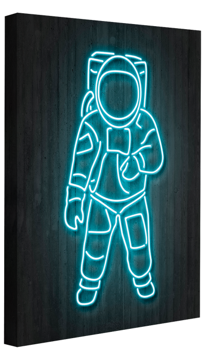 Astronaut-neon-art, print-Canvas Print - 20 mm Frame-50 x 75 cm-BLUE SHAKER