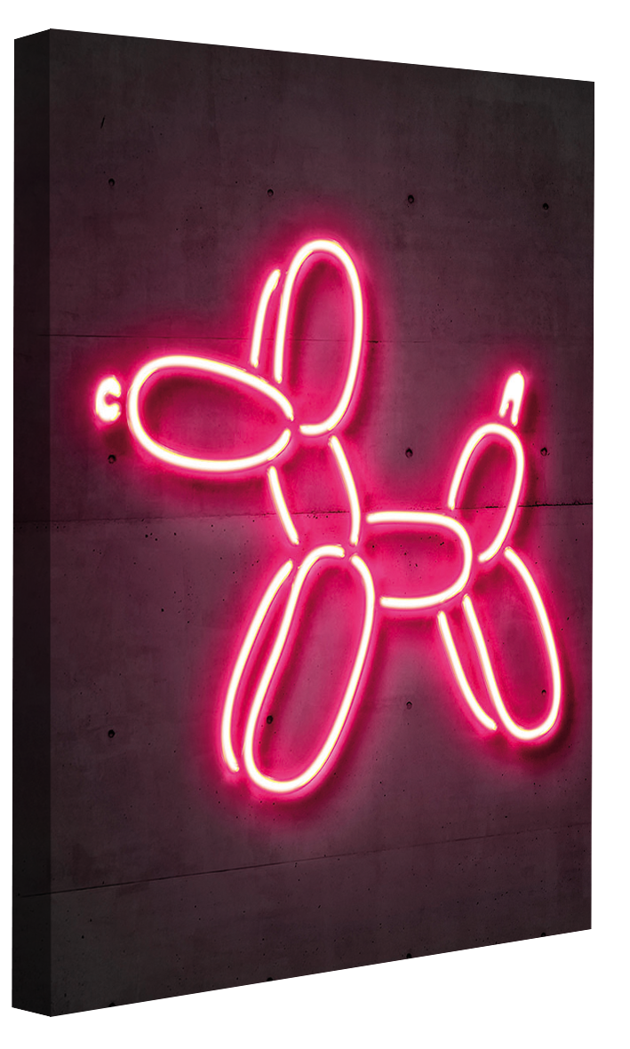 Balloon Dog-neon-art, print-Canvas Print - 20 mm Frame-50 x 75 cm-BLUE SHAKER
