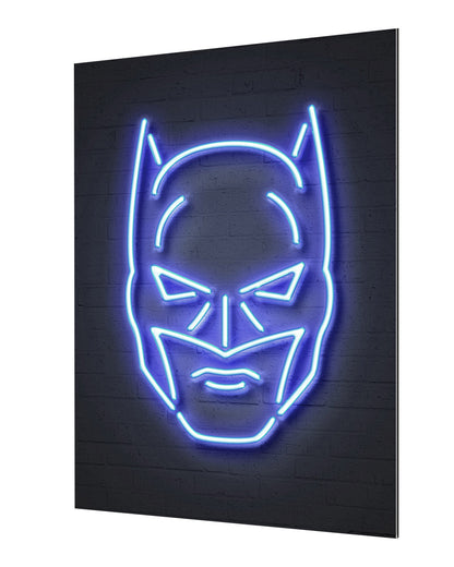 Batman-neon-art, print-Alu Dibond 3mm-40 x 60 cm-BLUE SHAKER