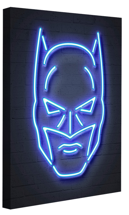 Batman-neon-art, print-Canvas Print - 20 mm Frame-50 x 75 cm-BLUE SHAKER