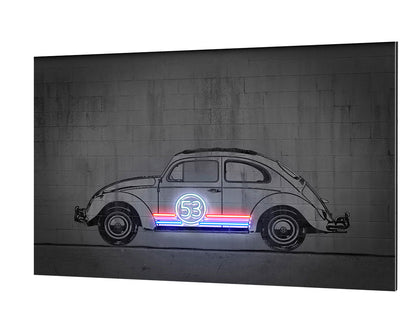 Beetle-neon-art, print-Alu Dibond 3mm-40 x 60 cm-BLUE SHAKER
