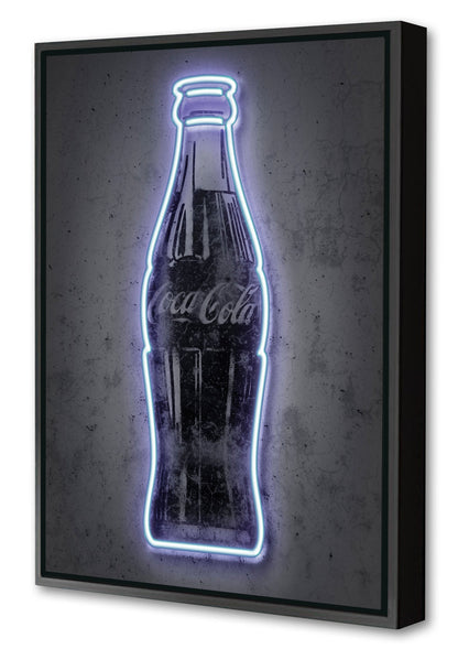 Coke-alt, neon-art, print-Canvas Print with Box Frame-40 x 60 cm-BLUE SHAKER