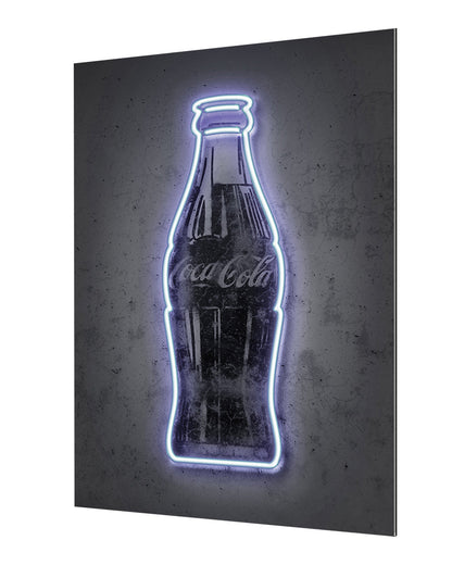 Coke-alt, neon-art, print-Alu Dibond 3mm-40 x 60 cm-BLUE SHAKER