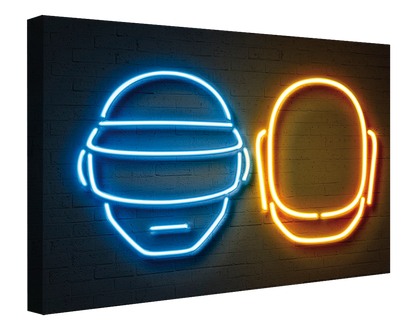 Daft Punk-alt, neon-art, print-Canvas Print - 20 mm Frame-50 x 75 cm-BLUE SHAKER