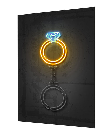 Diamond Ring-neon-art, print-Alu Dibond 3mm-40 x 60 cm-BLUE SHAKER