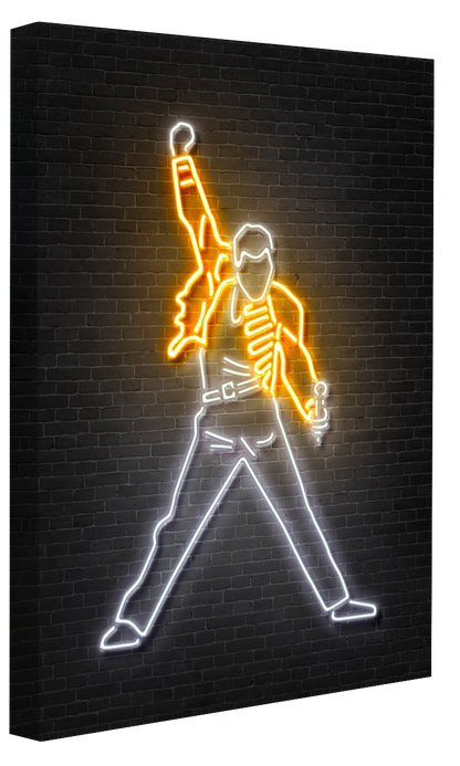 Freddie Mercury-alt, neon-art, print-Canvas Print - 20 mm Frame-50 x 75 cm-BLUE SHAKER