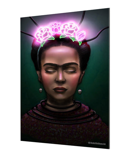 Frida-neon-art, print-Alu Dibond 3mm-40 x 60 cm-BLUE SHAKER