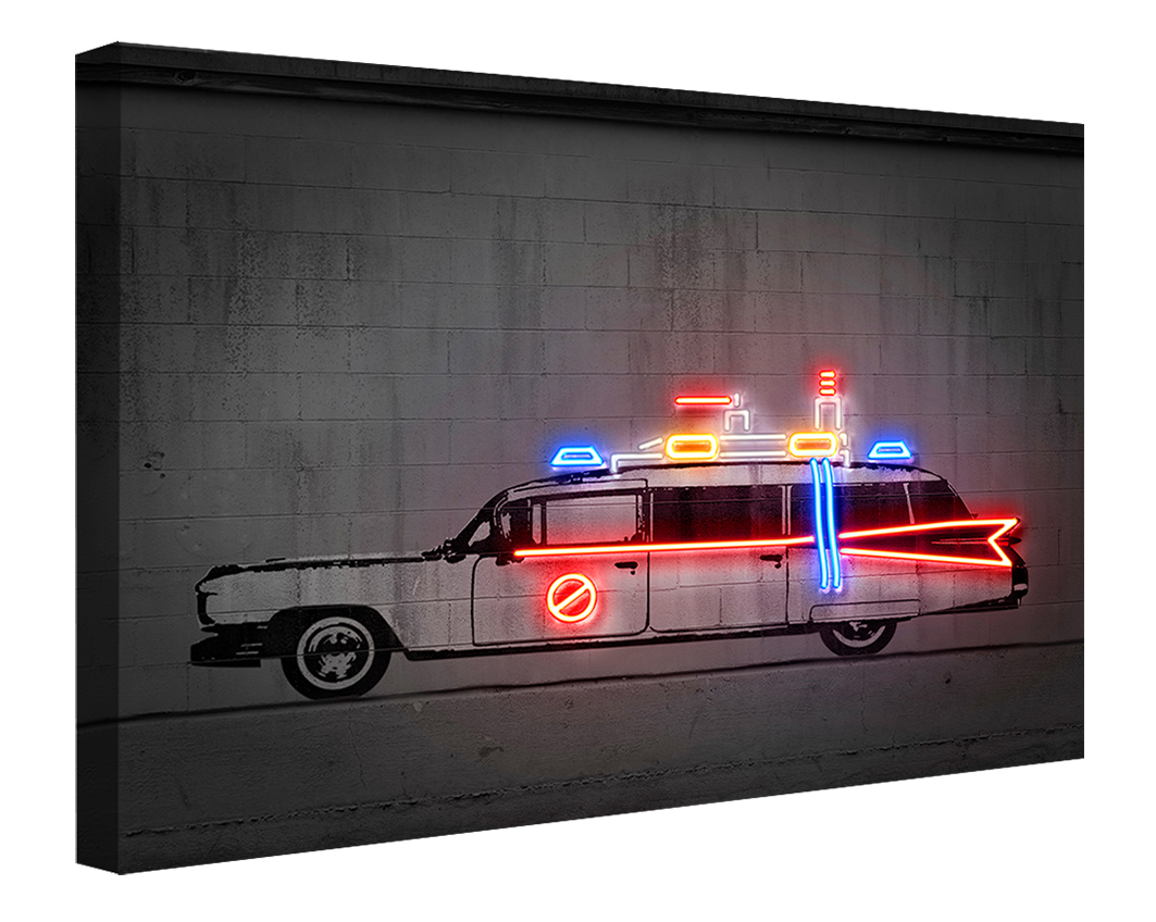 Ghost Car-alt, neon-art, print-Canvas Print - 20 mm Frame-50 x 75 cm-BLUE SHAKER