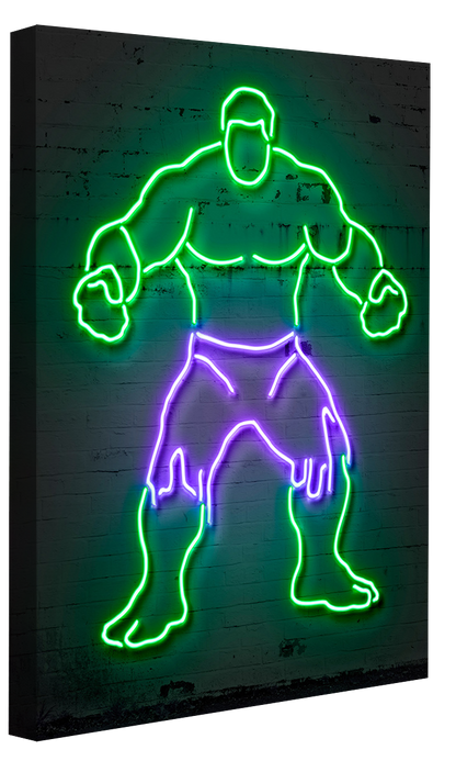 Hulk-neon-art, print-Canvas Print - 20 mm Frame-50 x 75 cm-BLUE SHAKER
