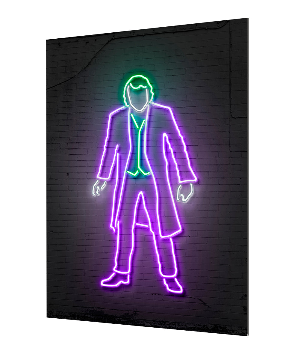 Joker-alt, neon-art, print-Alu Dibond 3mm-40 x 60 cm-BLUE SHAKER