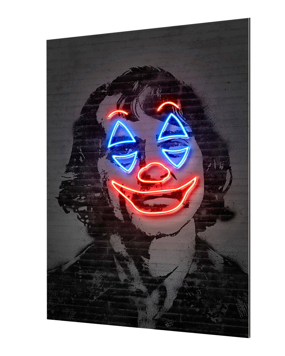 Joker Bufon-neon-art, print-Alu Dibond 3mm-40 x 60 cm-BLUE SHAKER