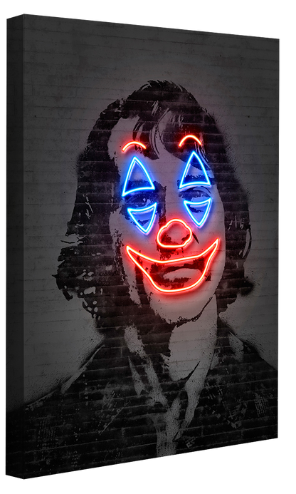 Joker Bufon-neon-art, print-Canvas Print - 20 mm Frame-50 x 75 cm-BLUE SHAKER