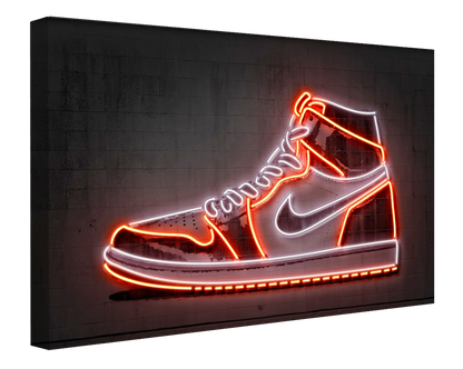 Jordan Sneaker-alt, neon-art, print-Canvas Print - 20 mm Frame-50 x 75 cm-BLUE SHAKER