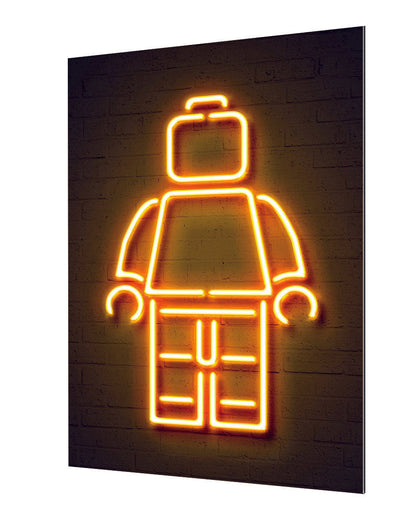 Lego-alt, neon-art, print-Alu Dibond 3mm-40 x 60 cm-BLUE SHAKER