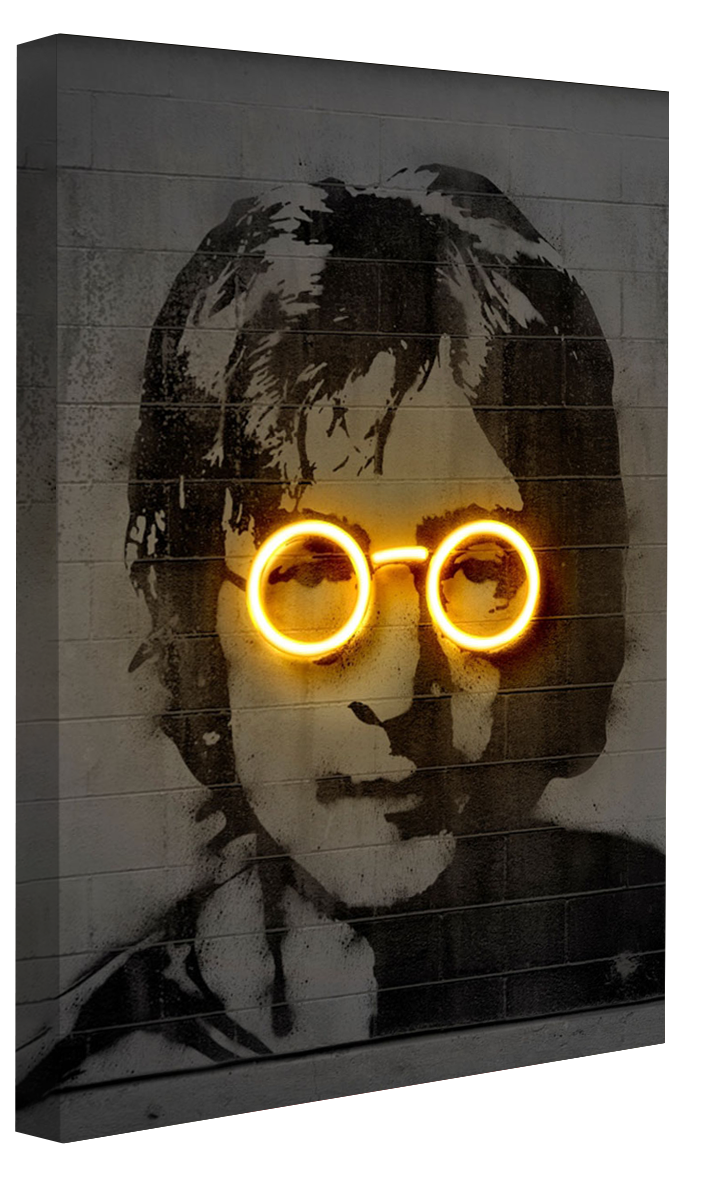 Lennon-alt, neon-art, print-Canvas Print - 20 mm Frame-50 x 75 cm-BLUE SHAKER