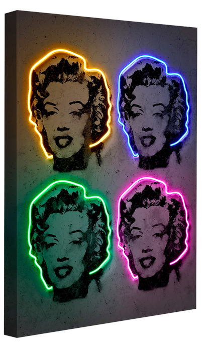 Marilyn Pop-alt, neon-art, print-Canvas Print - 20 mm Frame-50 x 75 cm-BLUE SHAKER