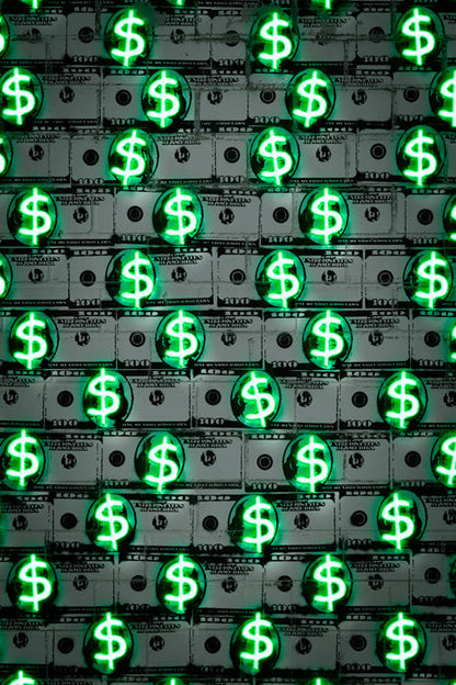 Money Money Money-neon-art, print-Print-30 x 40 cm-BLUE SHAKER