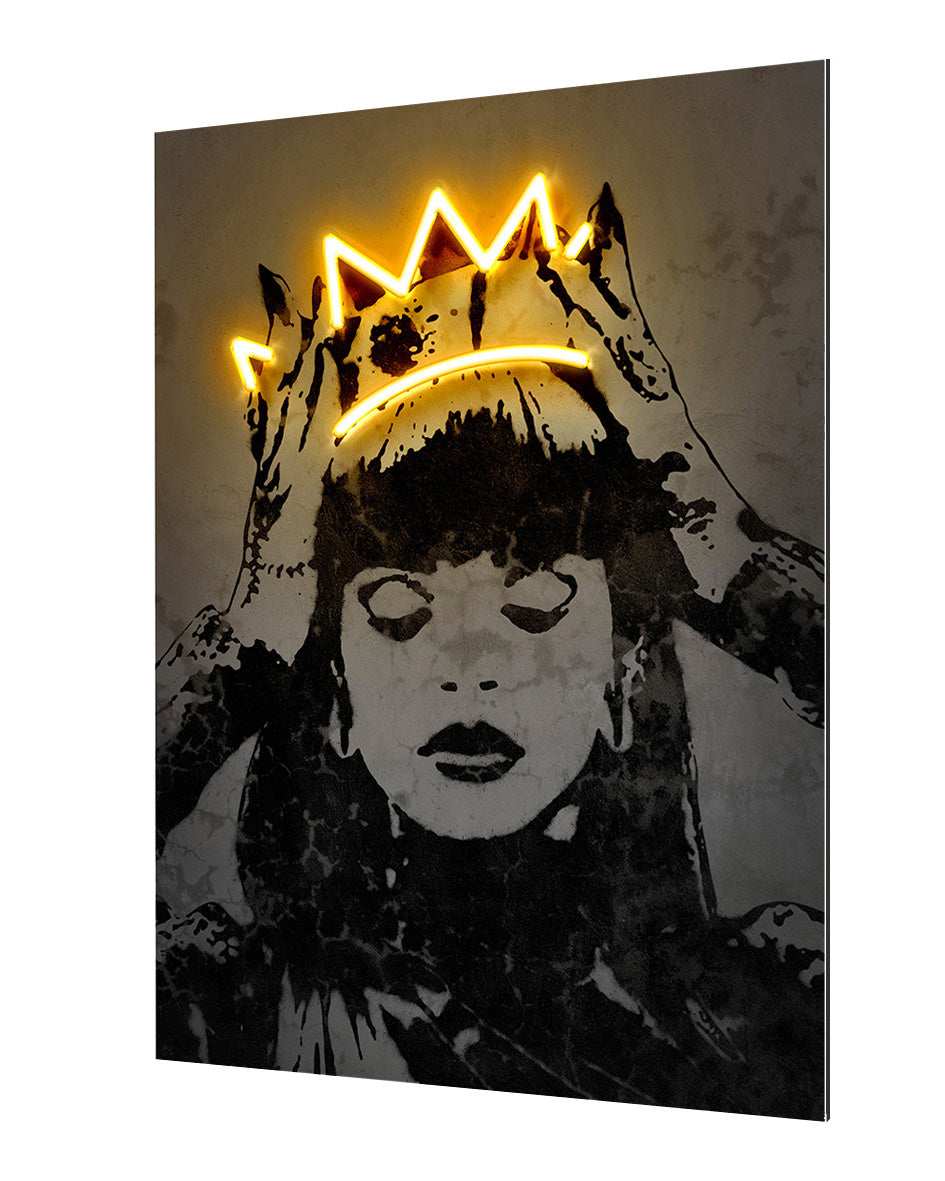Rihanna-neon-art, print-Alu Dibond 3mm-40 x 60 cm-BLUE SHAKER