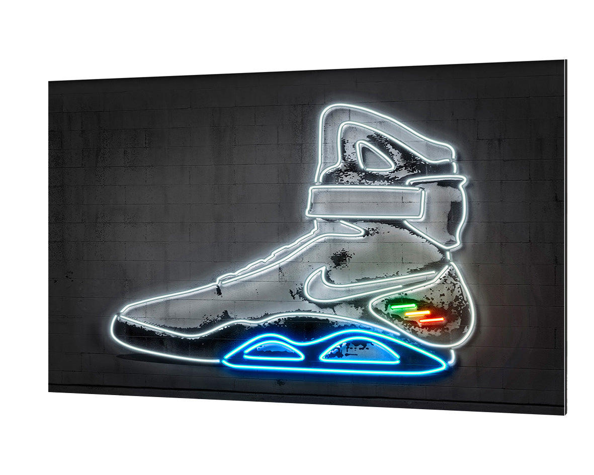 Shoeo-alt, neon-art, print-Alu Dibond 3mm-40 x 60 cm-BLUE SHAKER